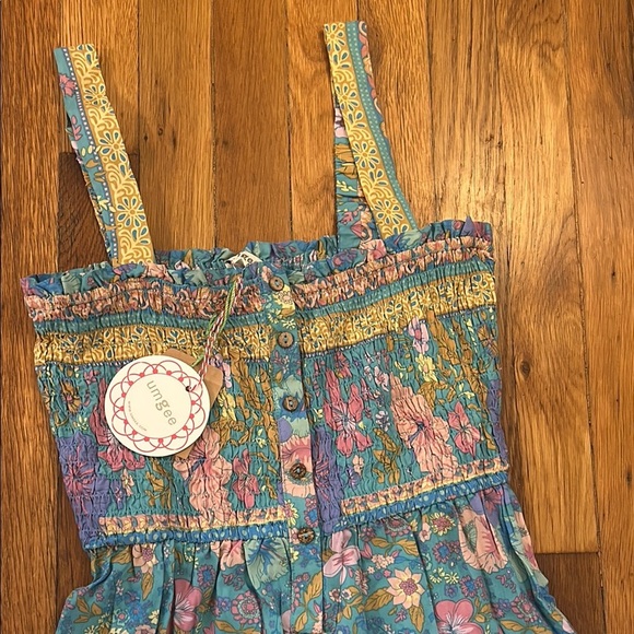 Umgee Blue Floral Jumpsuit with Yellow Details - Picture 2 of 7